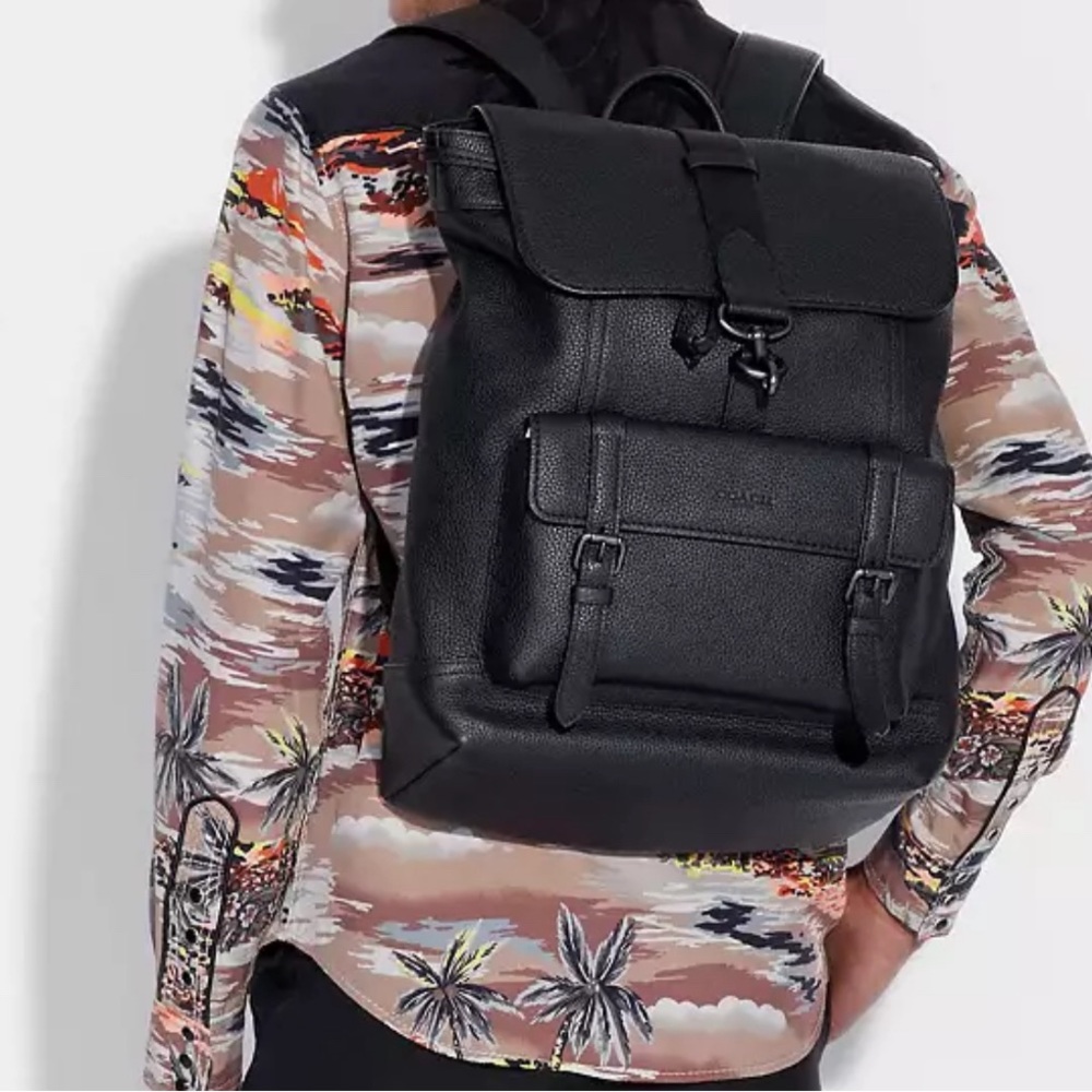 NWT Authentic Coach Bleecker Backpack Pebble black